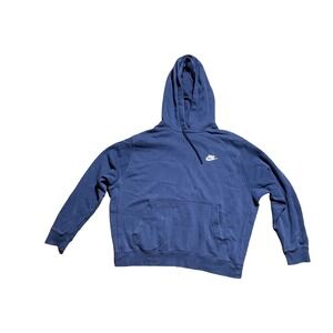 Nike Sportswear Club Fleece Hoodie Navy Blue XL Pullover Sweatshirt